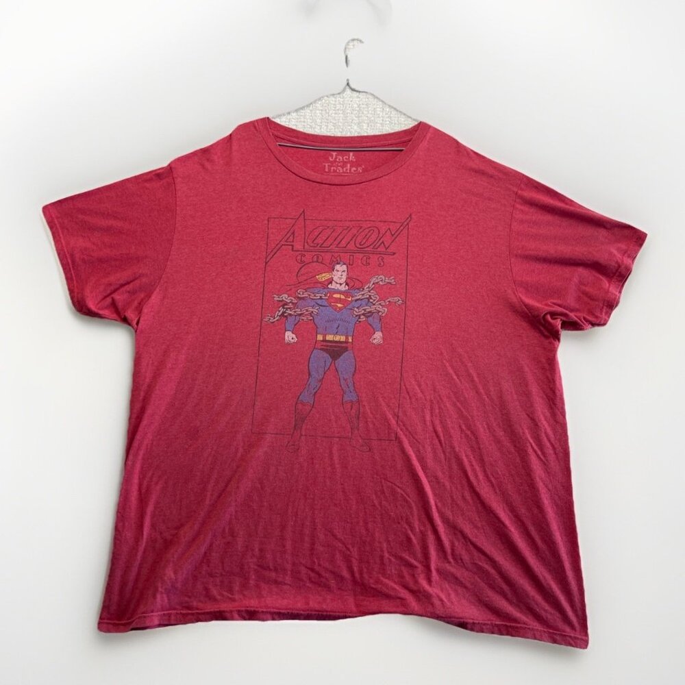 Jack of All Trades Retro Superman Comic Cover Distressed T-shirt  Mens Sz 3X